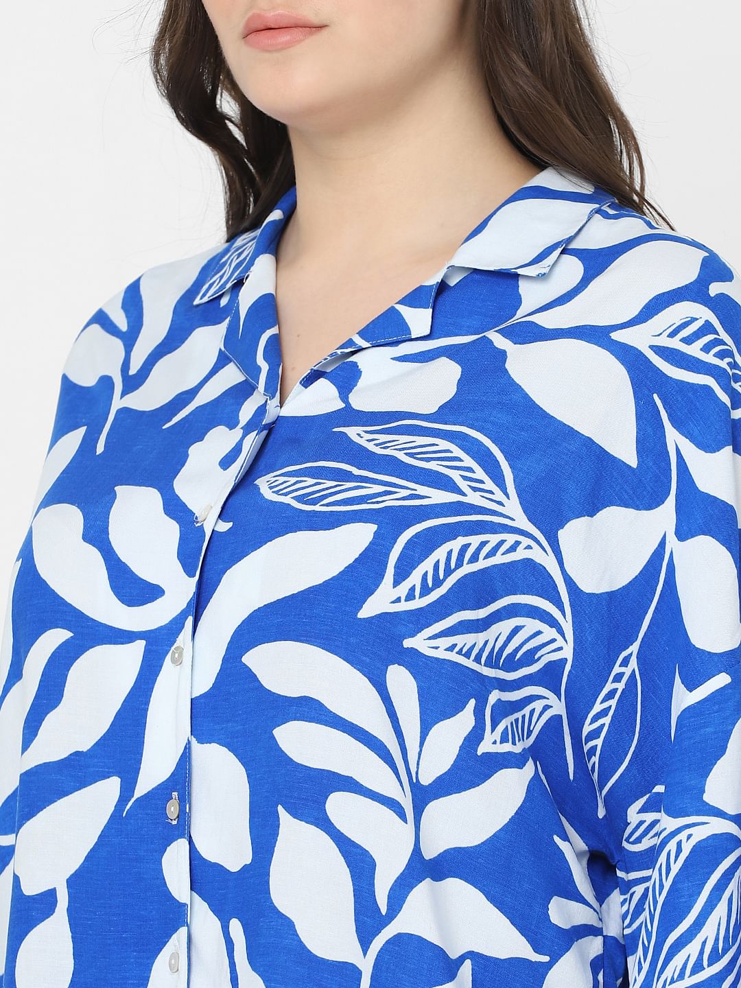 Curve Blue Abstract Print Shirt