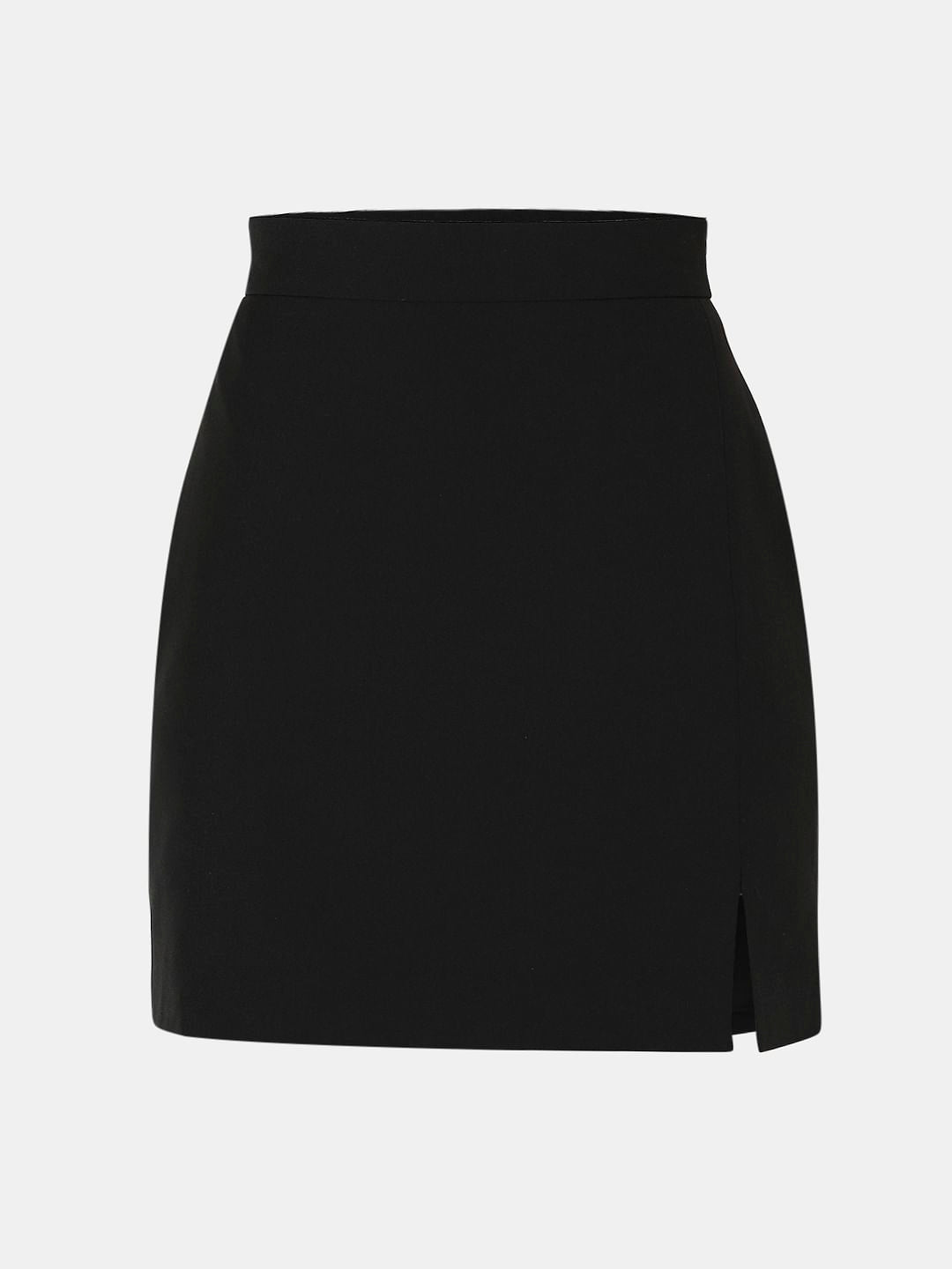 Black High Rise Mini Skirt