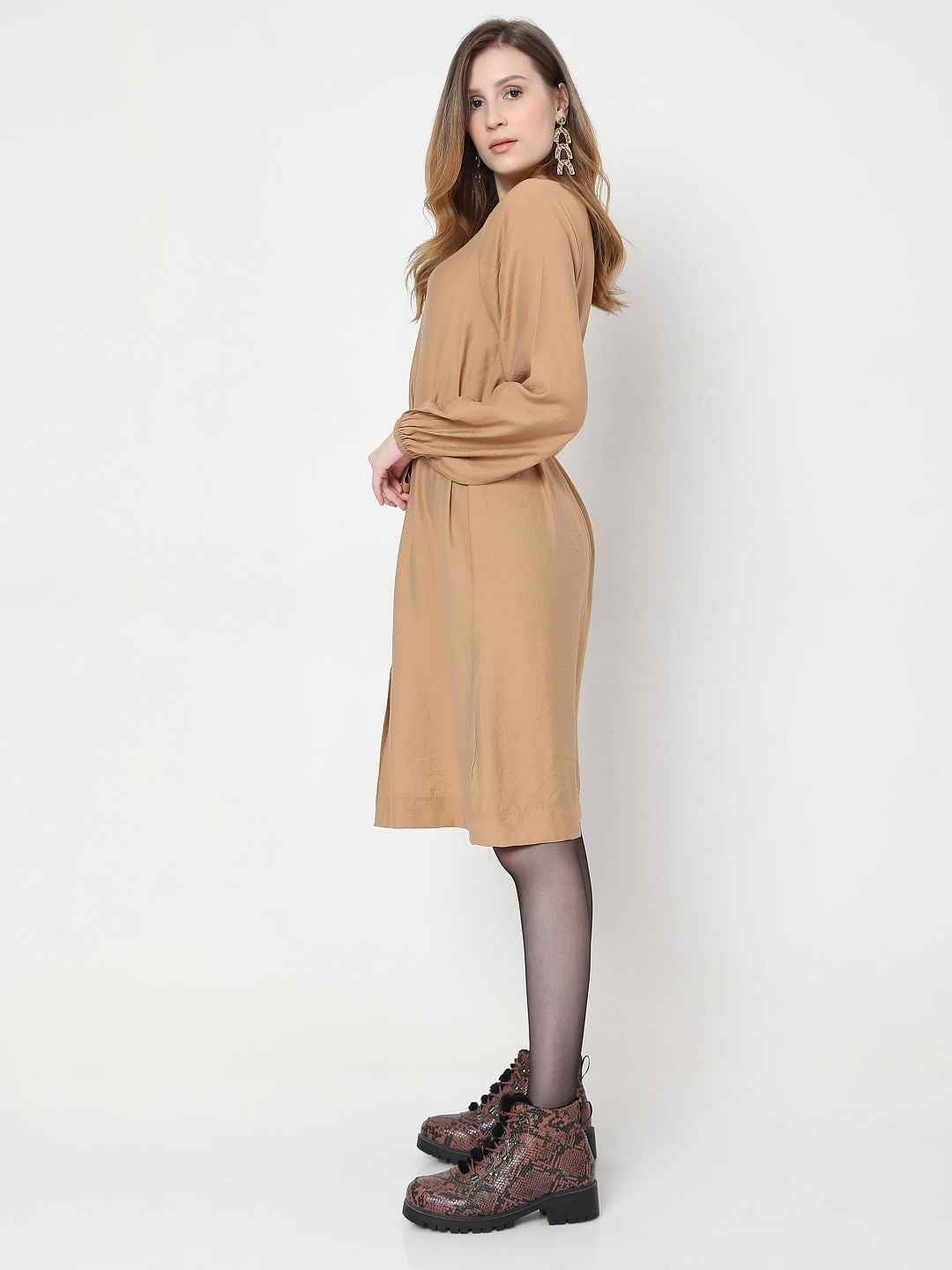 Beige Shirt Dress