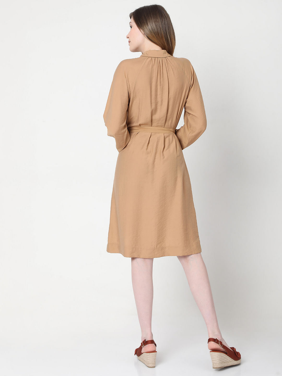 Beige Shirt Dress