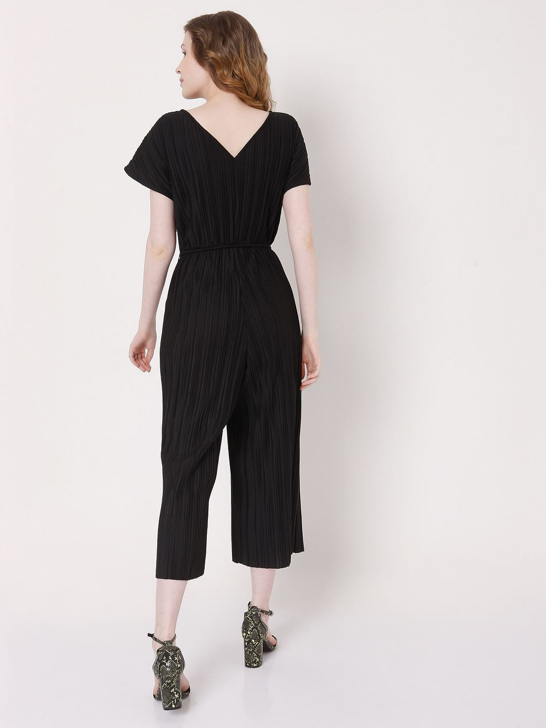 Black Overlap Jumpsuit