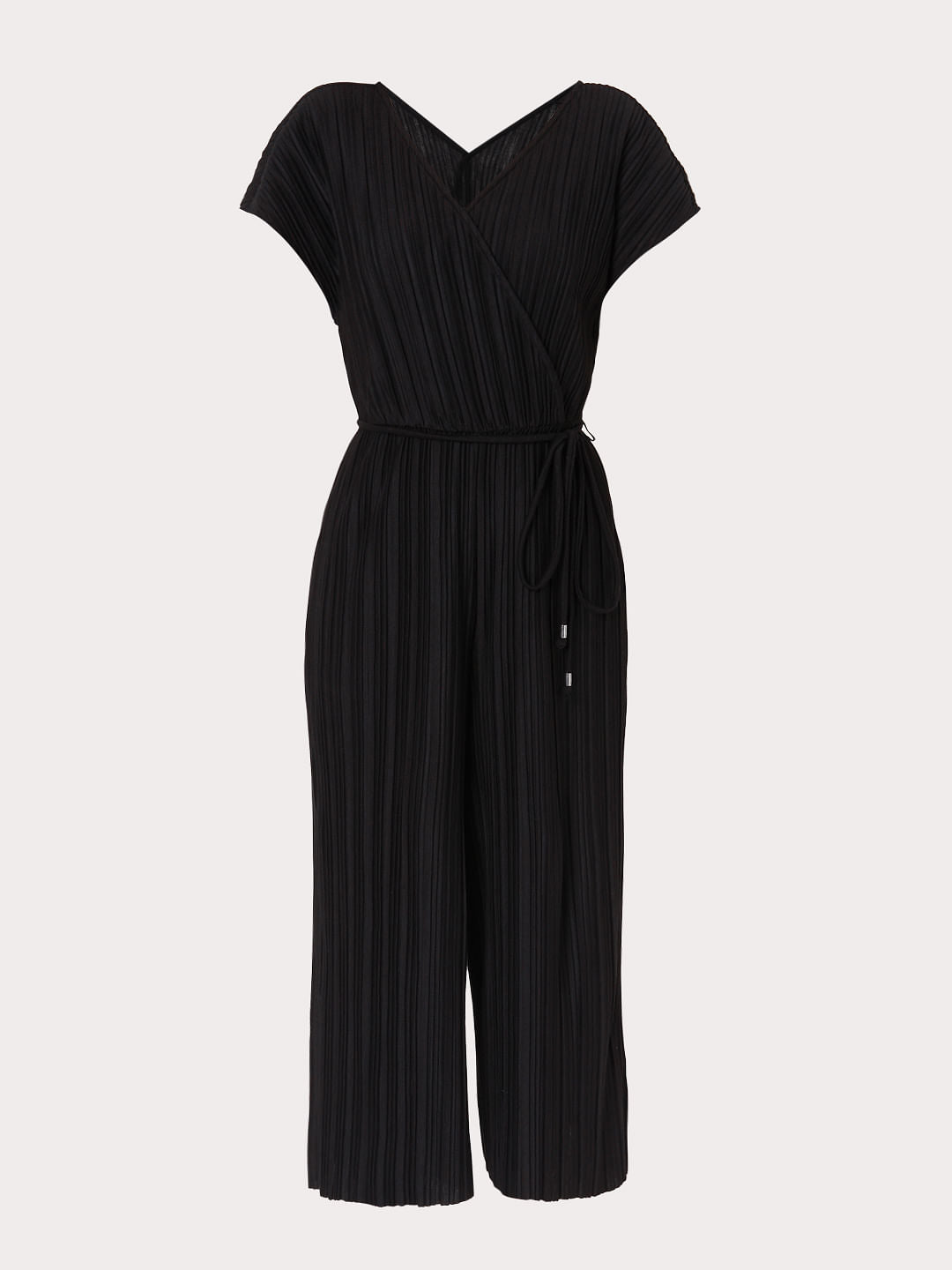 Black Overlap Jumpsuit