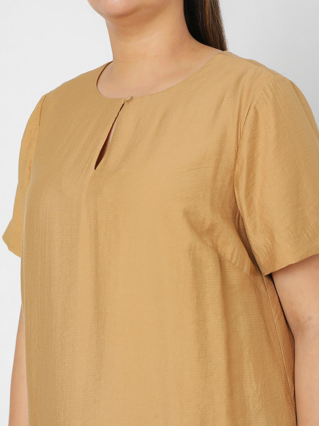 Curve Tan Brown Shift Dress