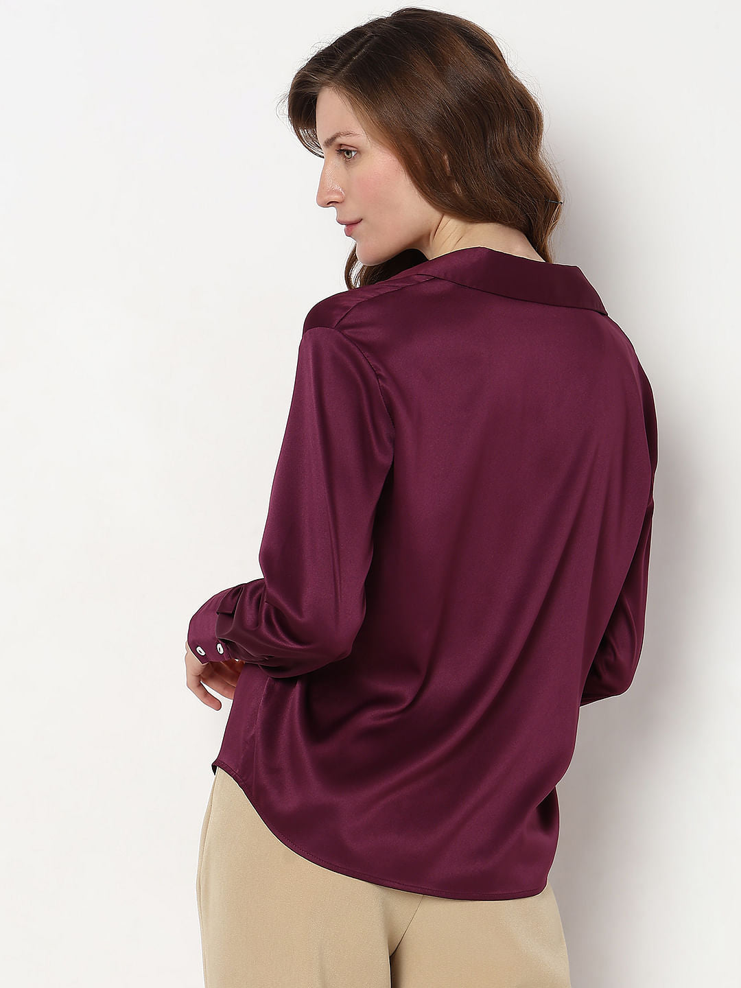 Burgundy Satin Shirt