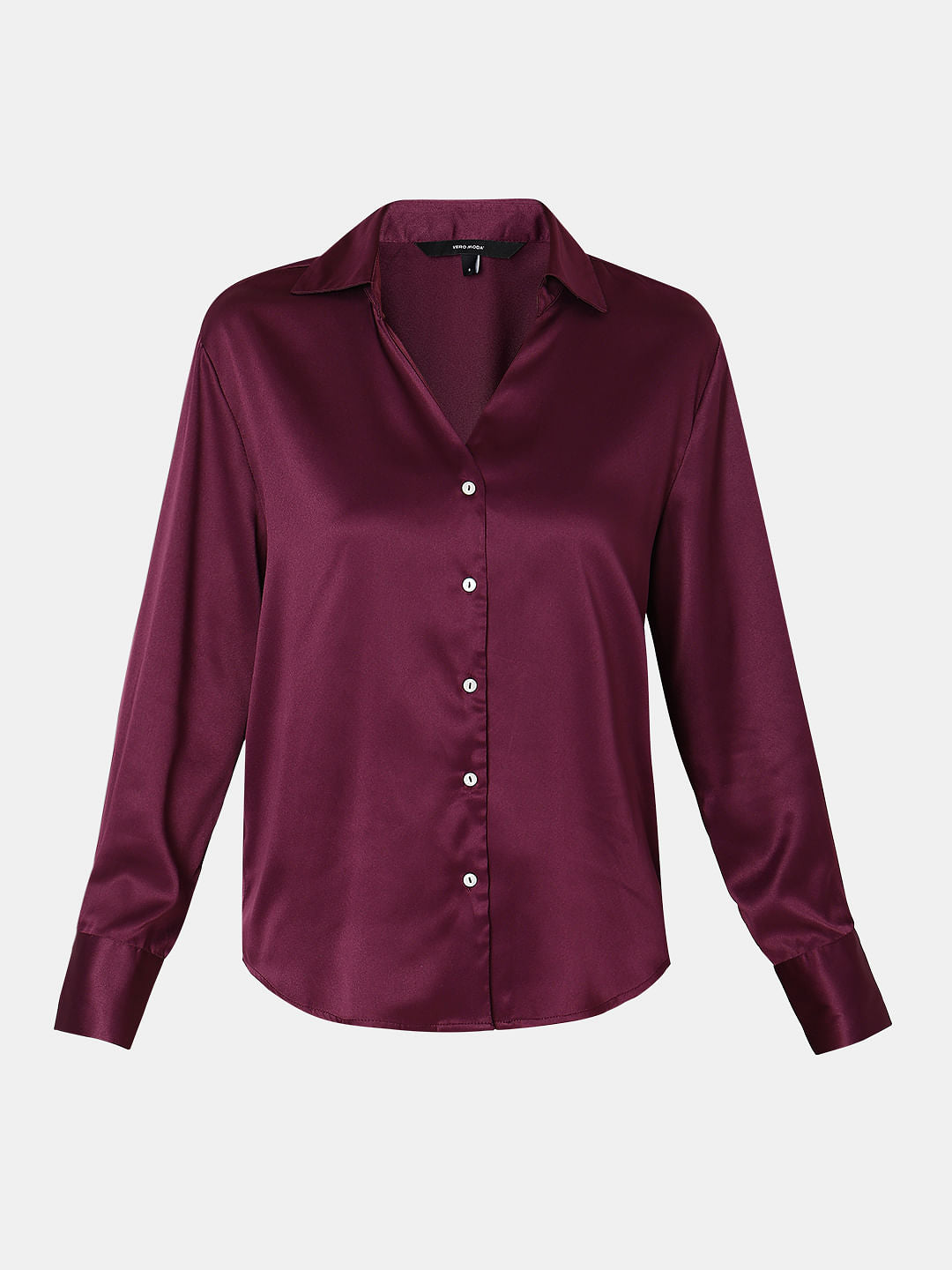 Burgundy Satin Shirt