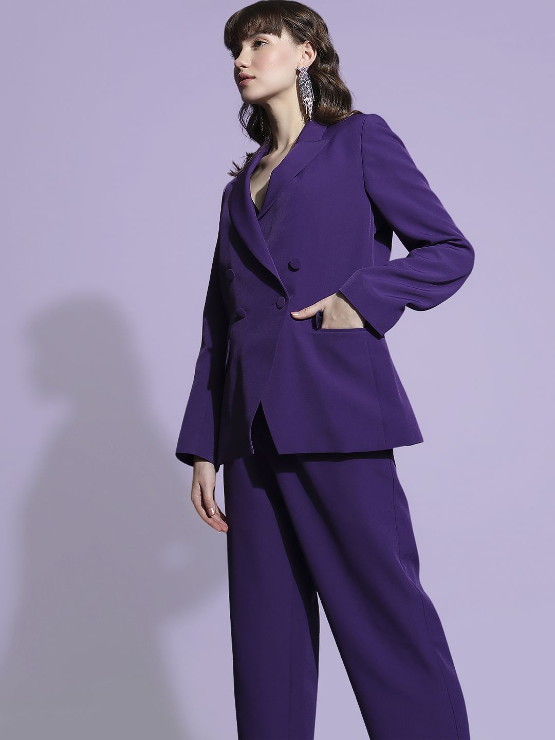 Purple Double Breasted Blazer