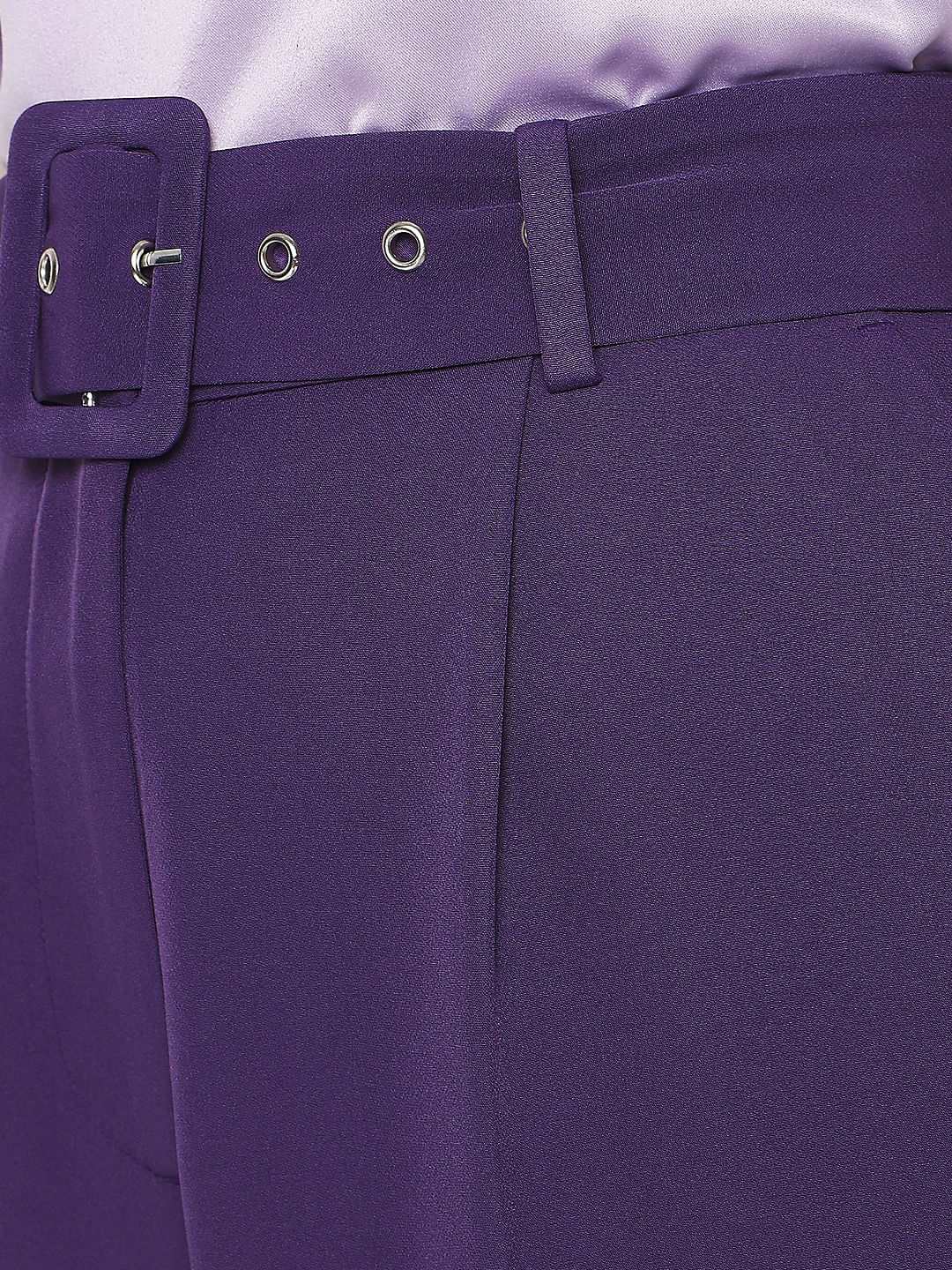 Purple High Rise Co-Ord Set Pants