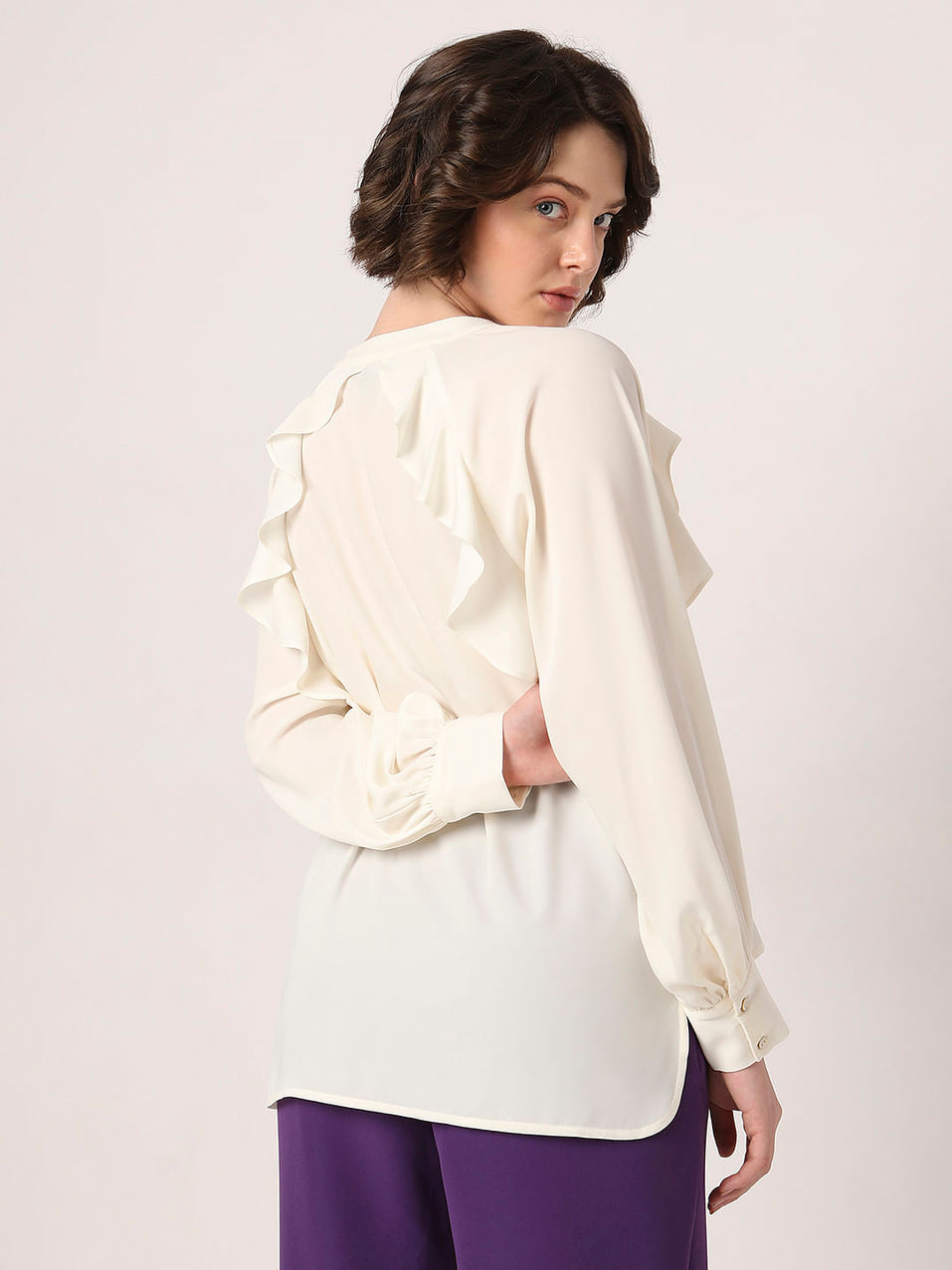 Off-White Ruffle Detail Shirt