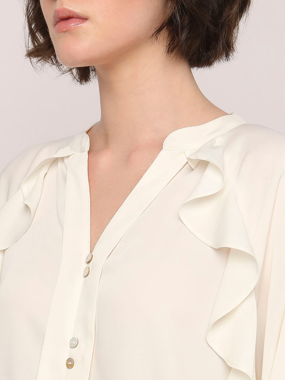 Off-White Ruffle Detail Shirt