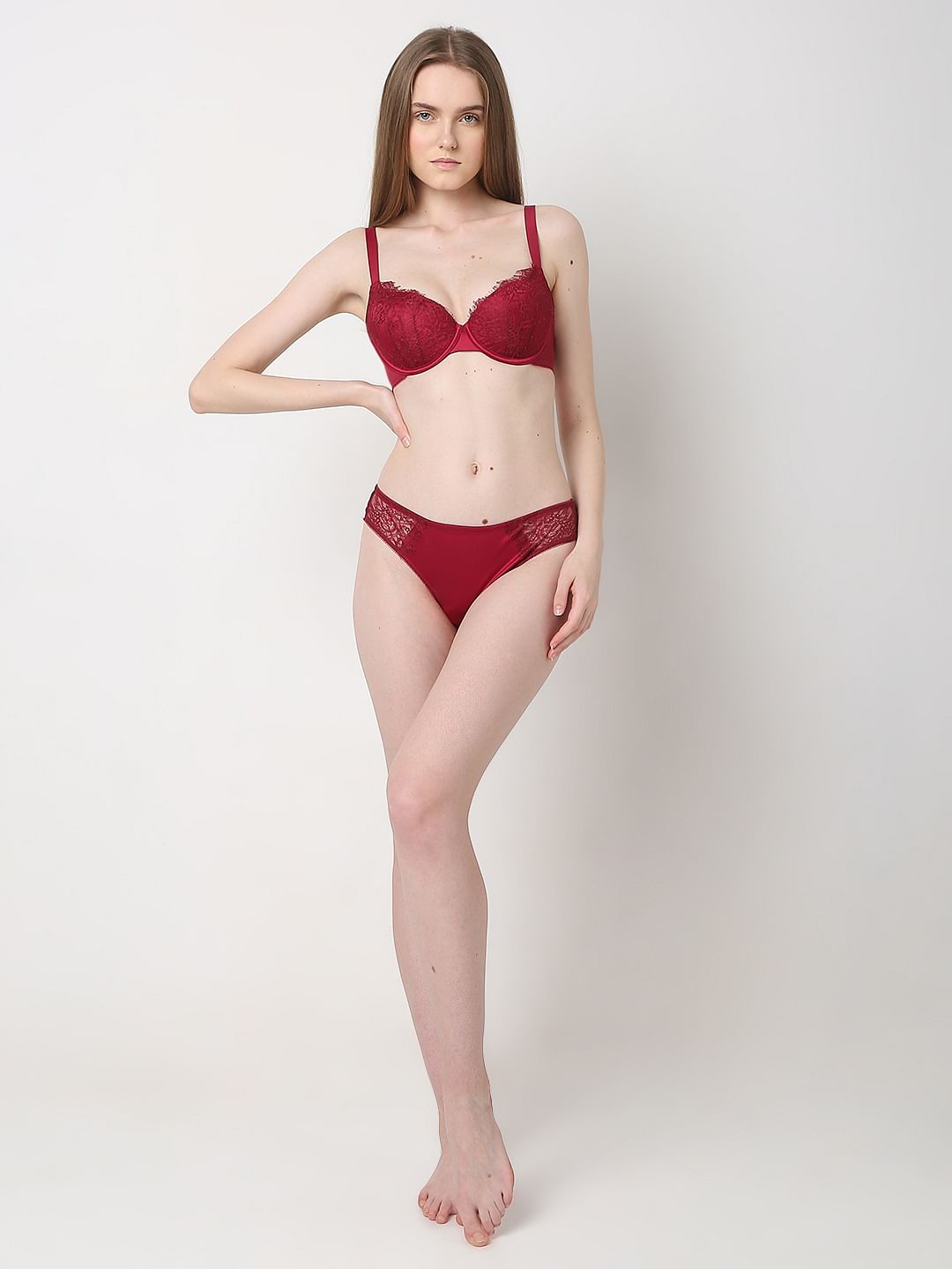 Intimates Red Lace Underwired Padded T-Shirt Bra