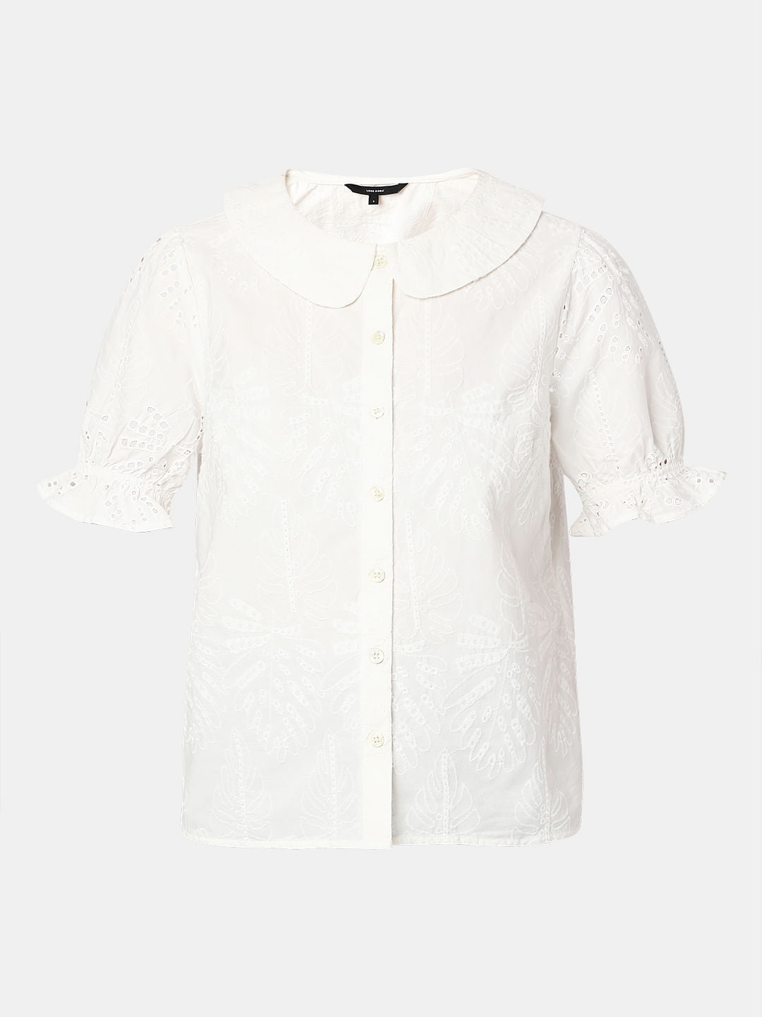 White Schiffli Top
