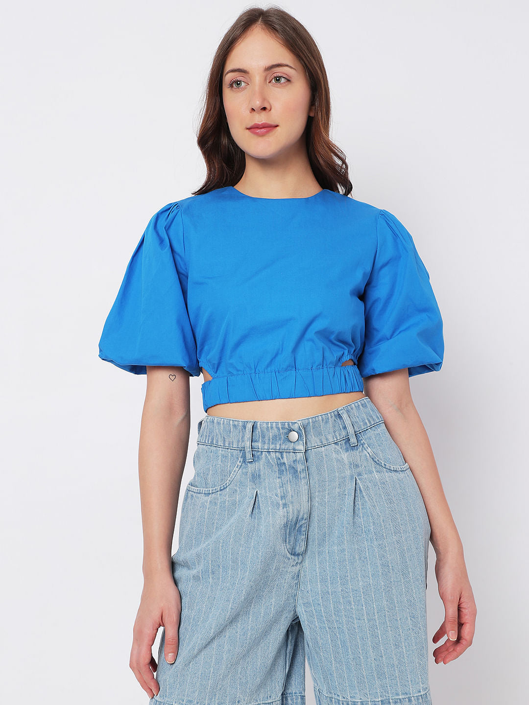 Blue Crop Top