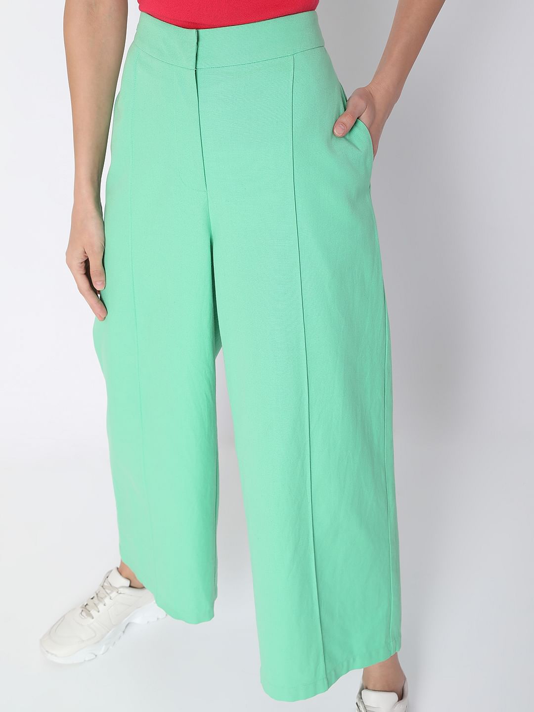Mint Green High Rise Co-Ord Set Culottes