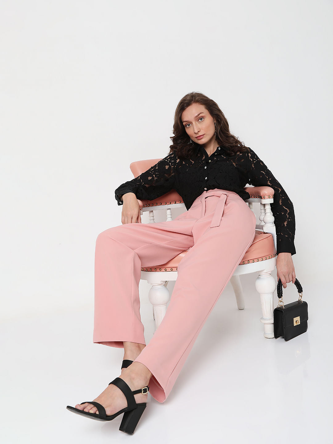 Pink High Rise Pants
