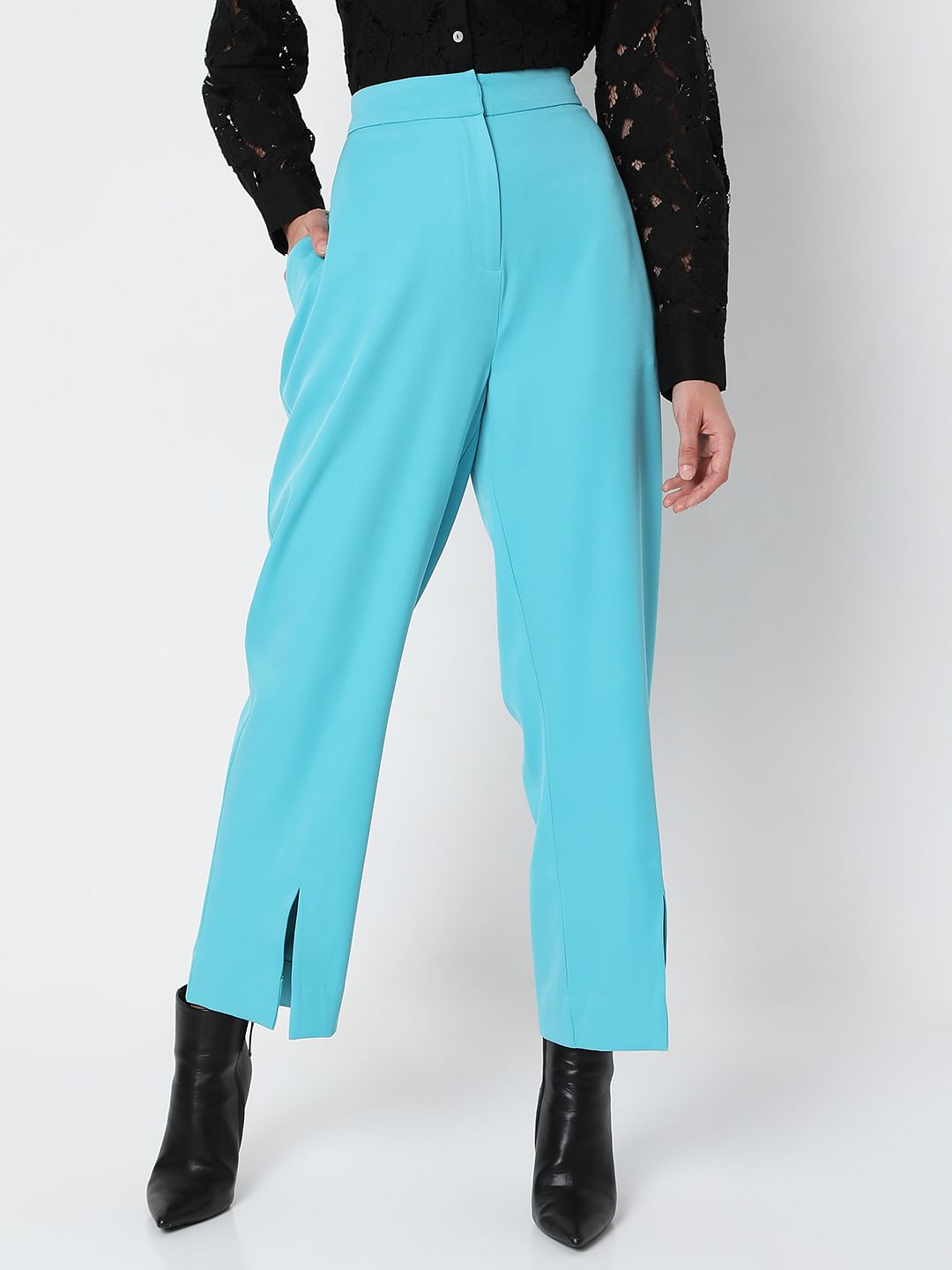 Blue High Rise Tailored Co-Ord Trousers
