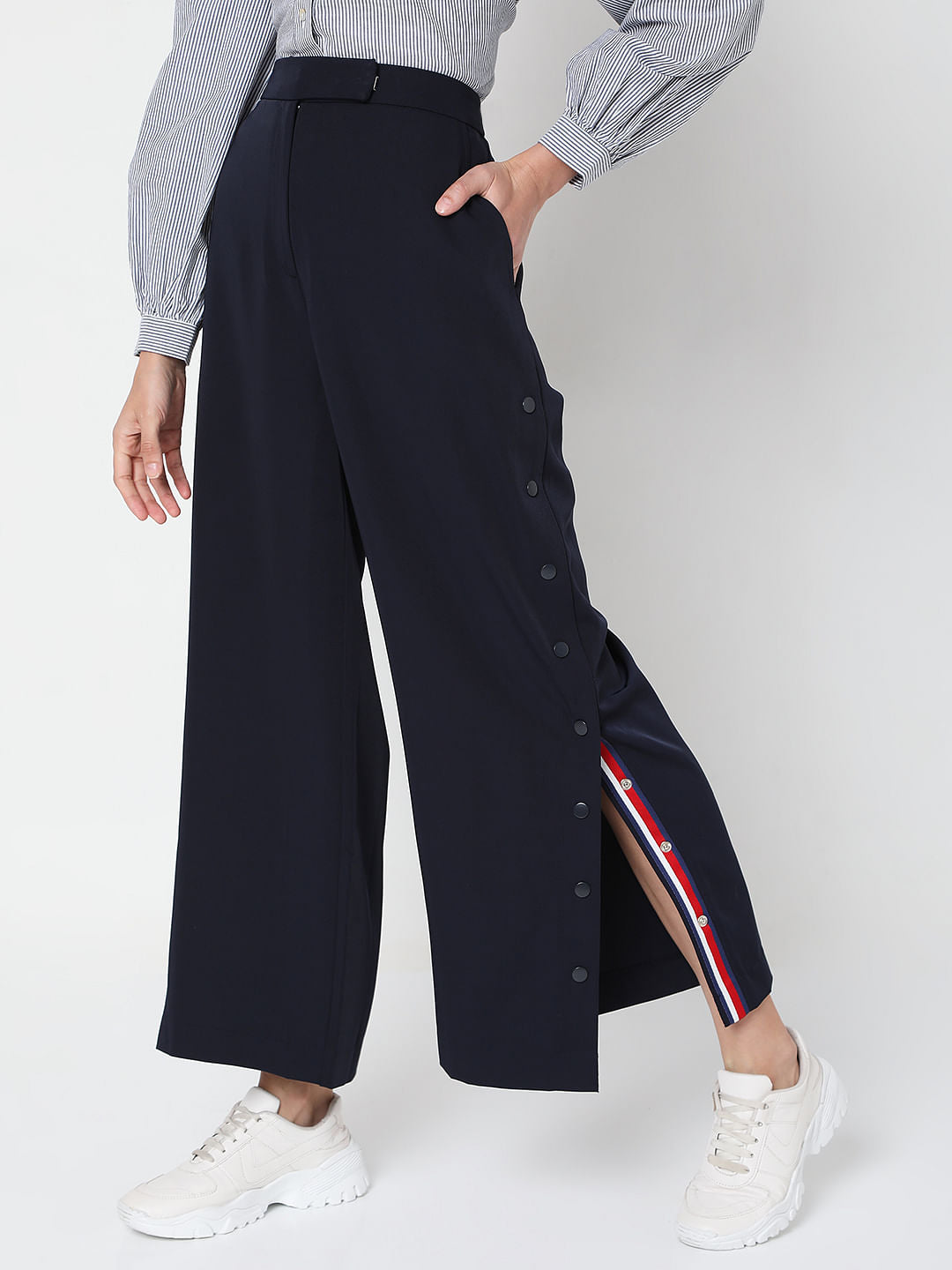 Blue High Rise Pants