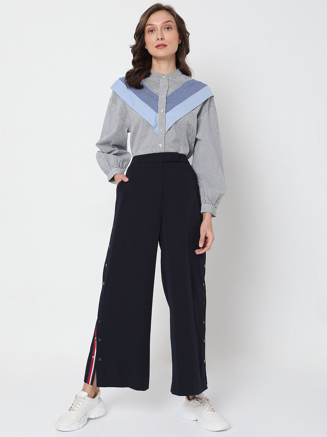 Blue High Rise Pants