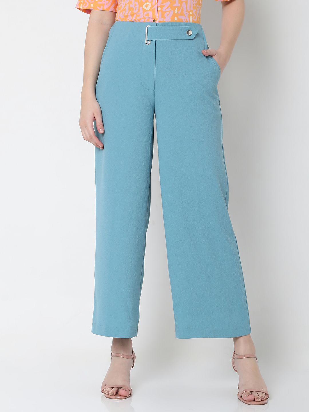 Blue High Rise Culottes