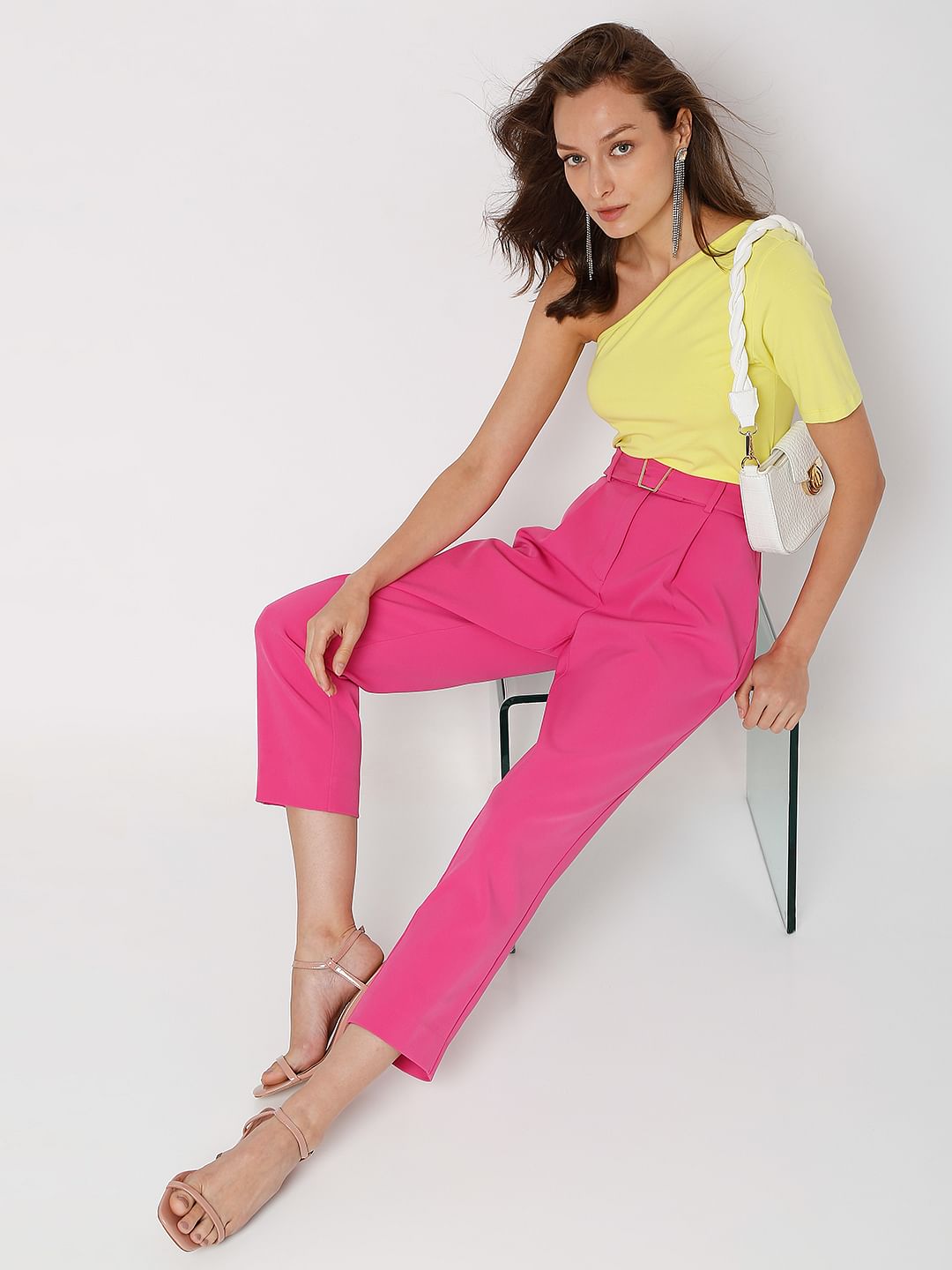 Hot Pink High Rise Pants