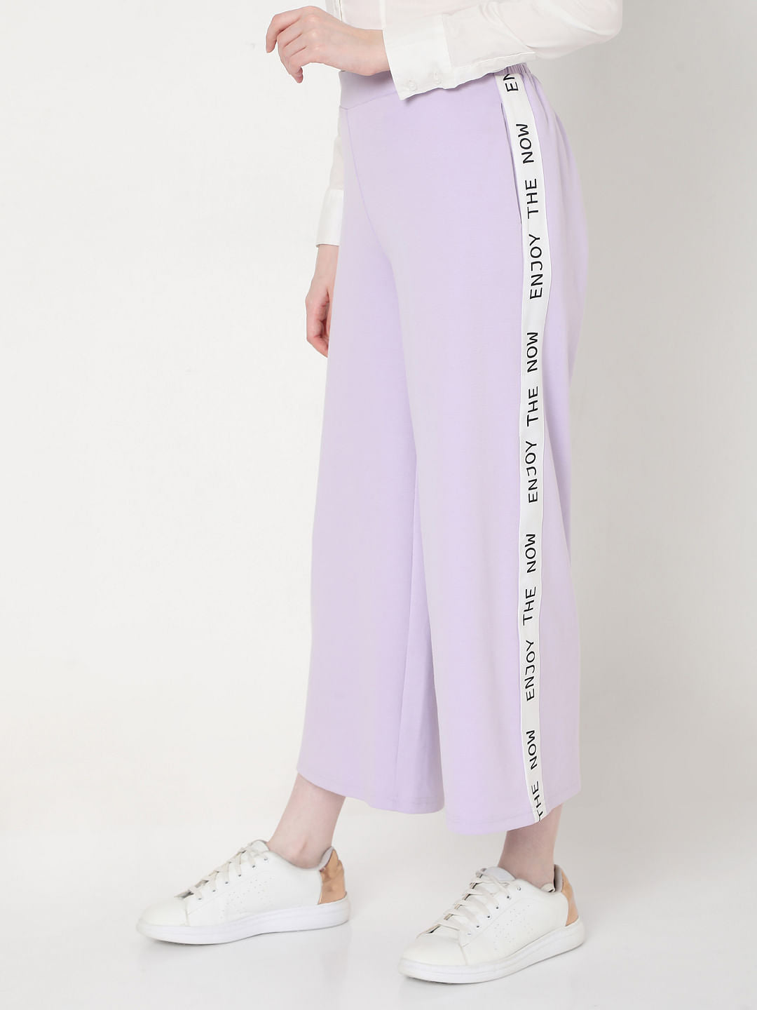 Lilac Mid Rise Tape Detail Culottes