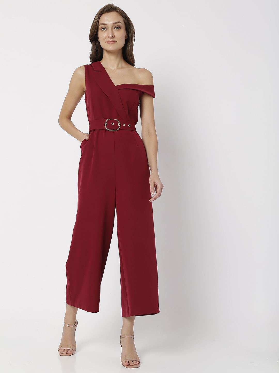 Red One-Shoulder Jumpsuit