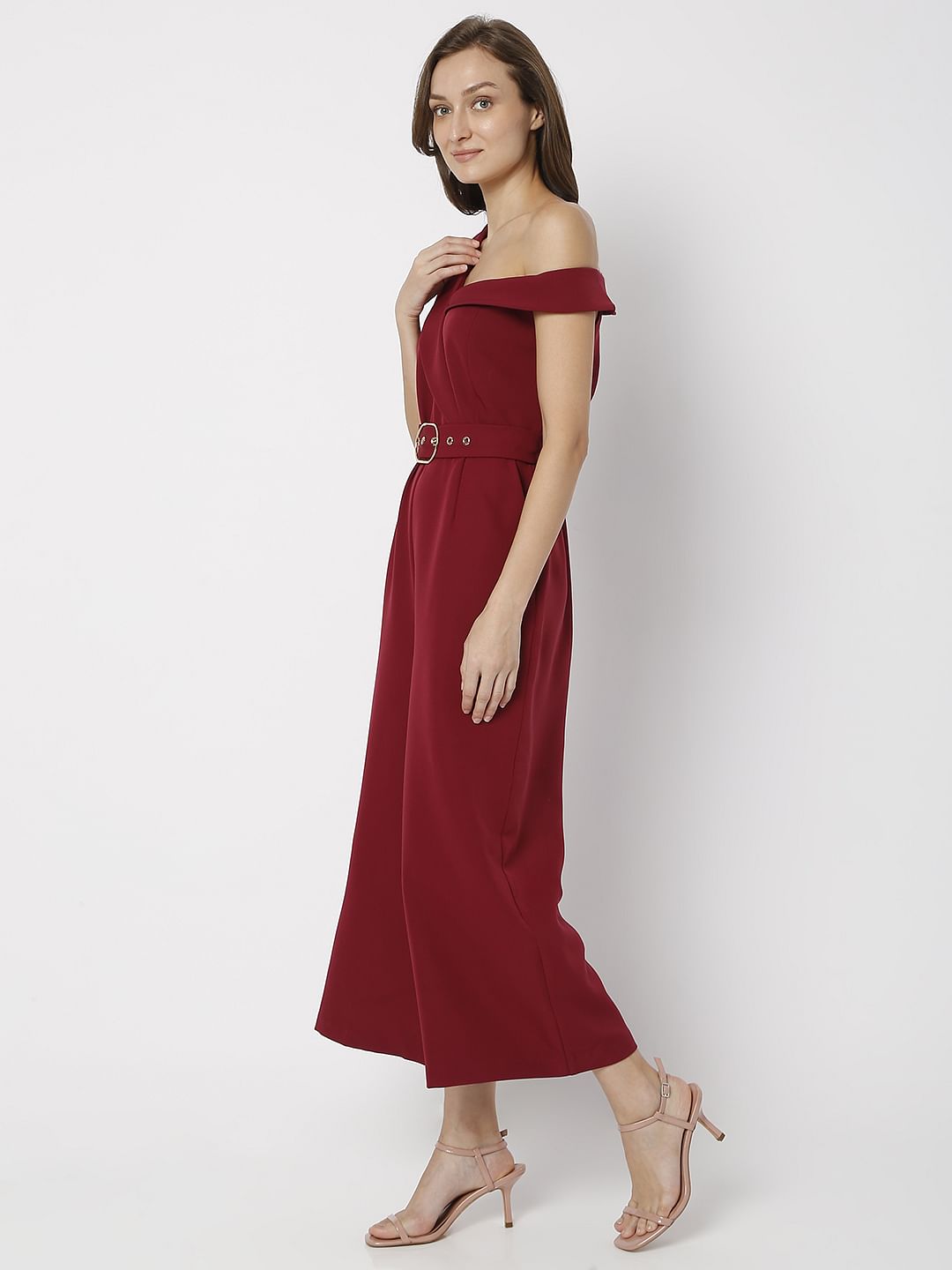 Red One-Shoulder Jumpsuit