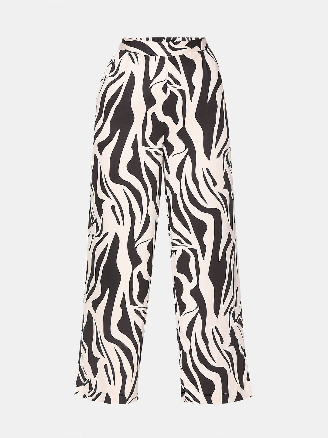Black Animal Print Co-Ord Set Pants