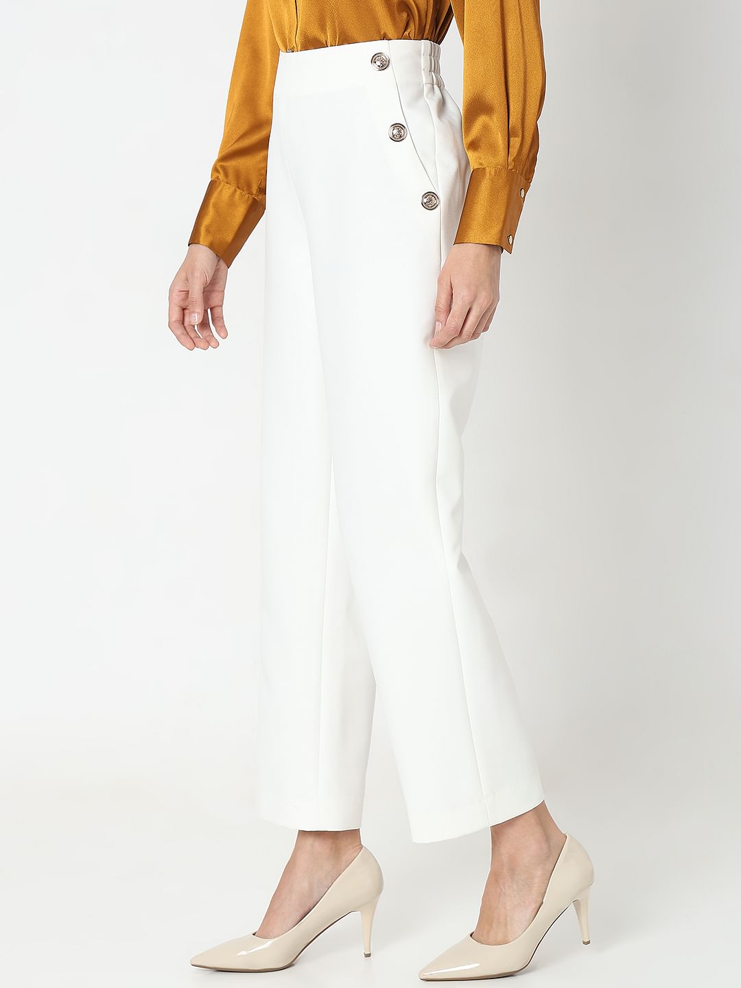 White High Rise Pants