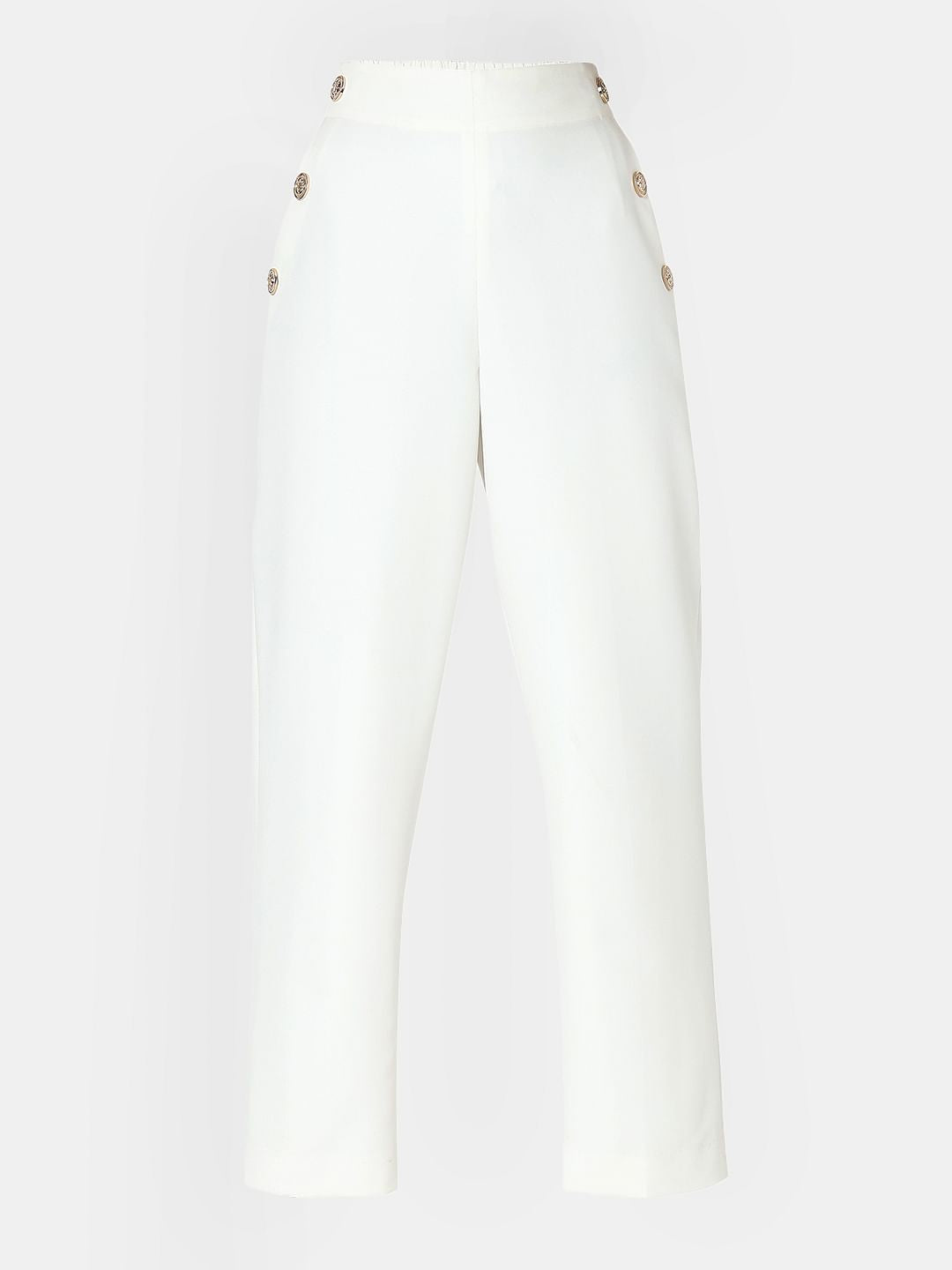 White High Rise Pants