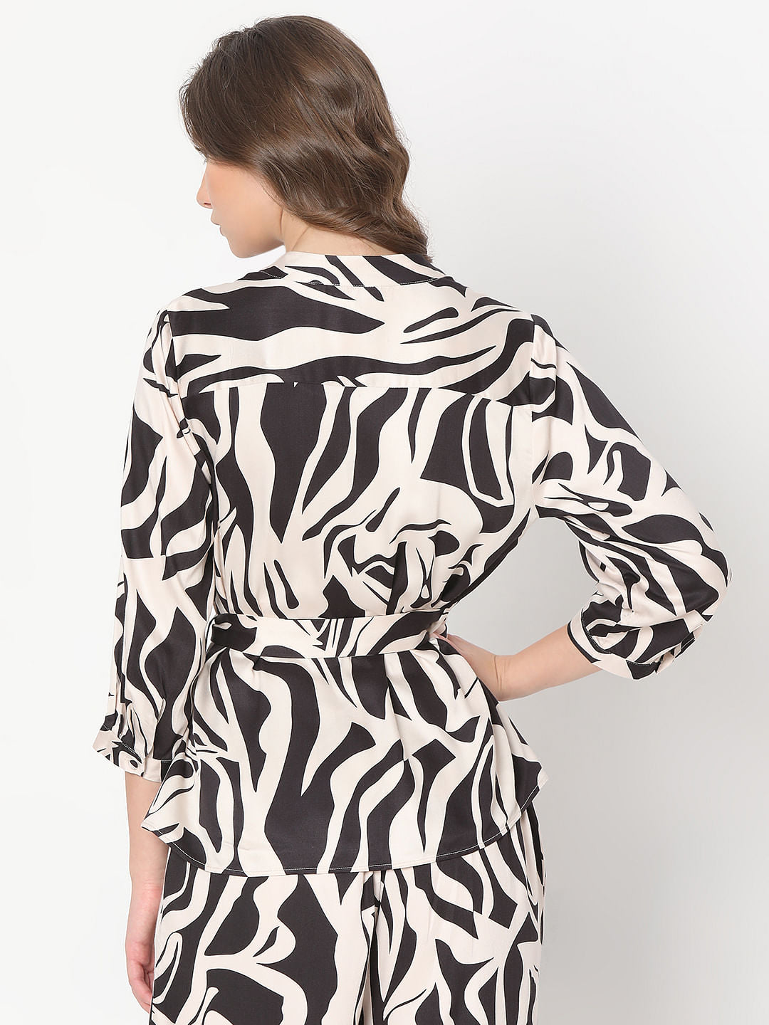 Black Printed Co-Ord Set Top