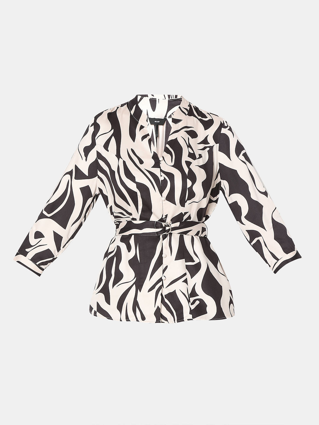 Black Printed Co-Ord Set Top