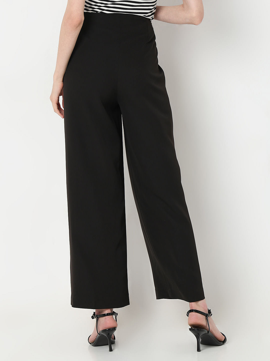 Black High Rise Wide Leg Pants