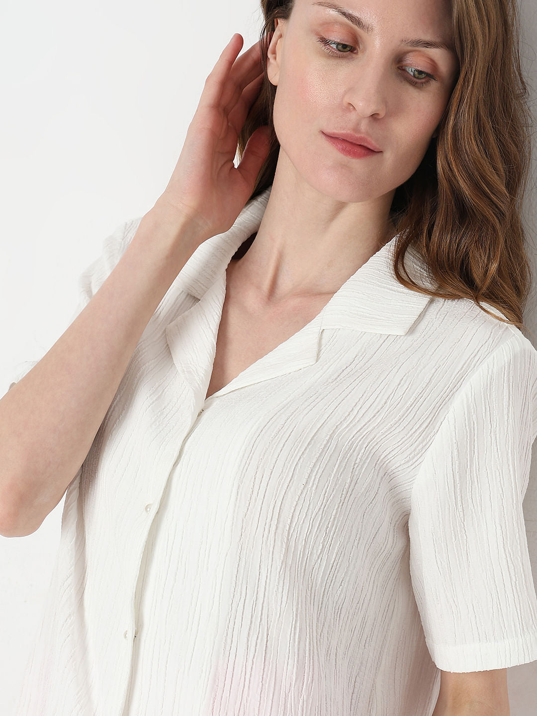 White Crinkled Shirt