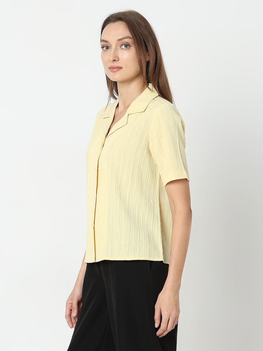 Light Yellow Crinkled Shirt