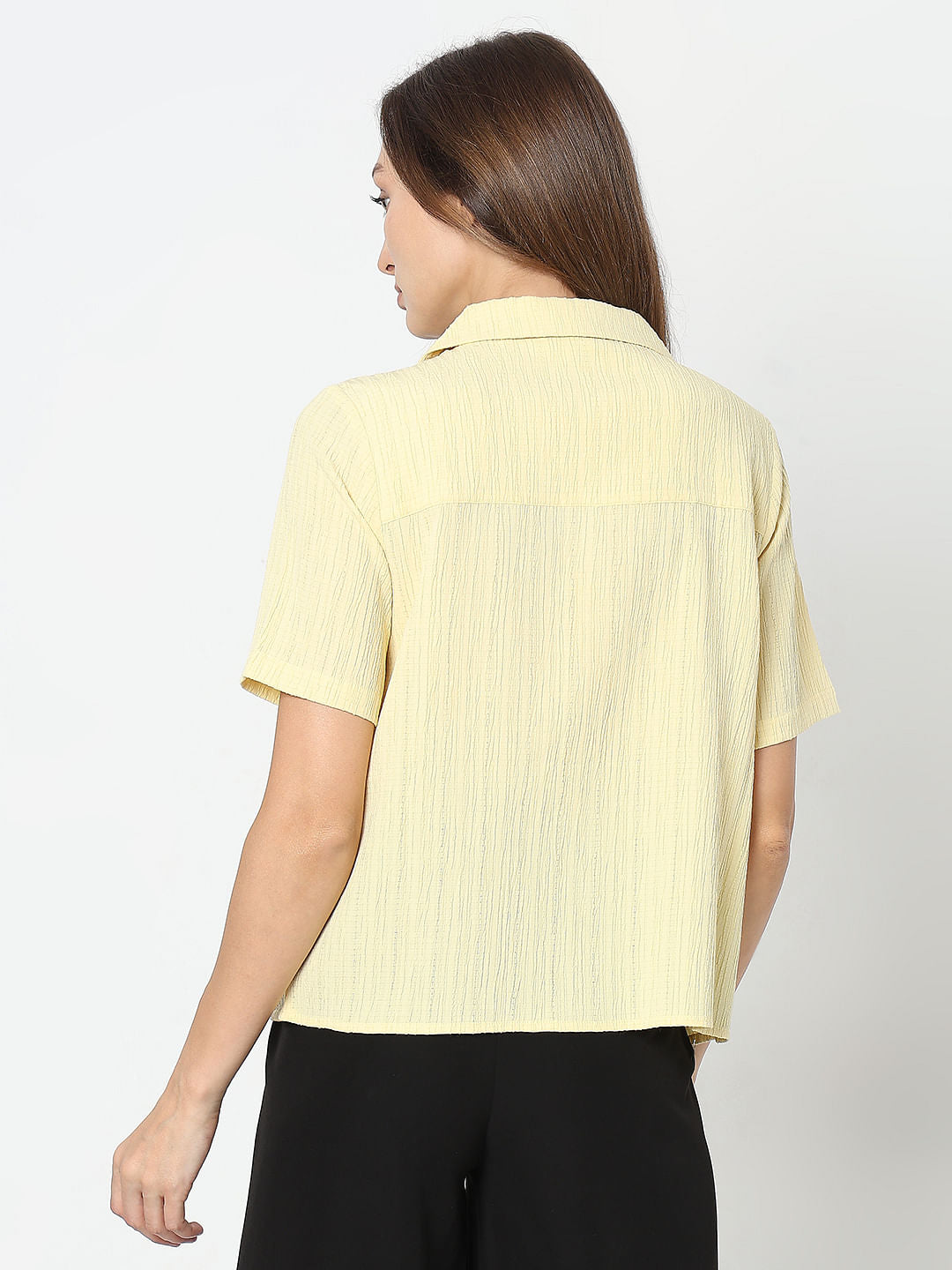 Light Yellow Crinkled Shirt