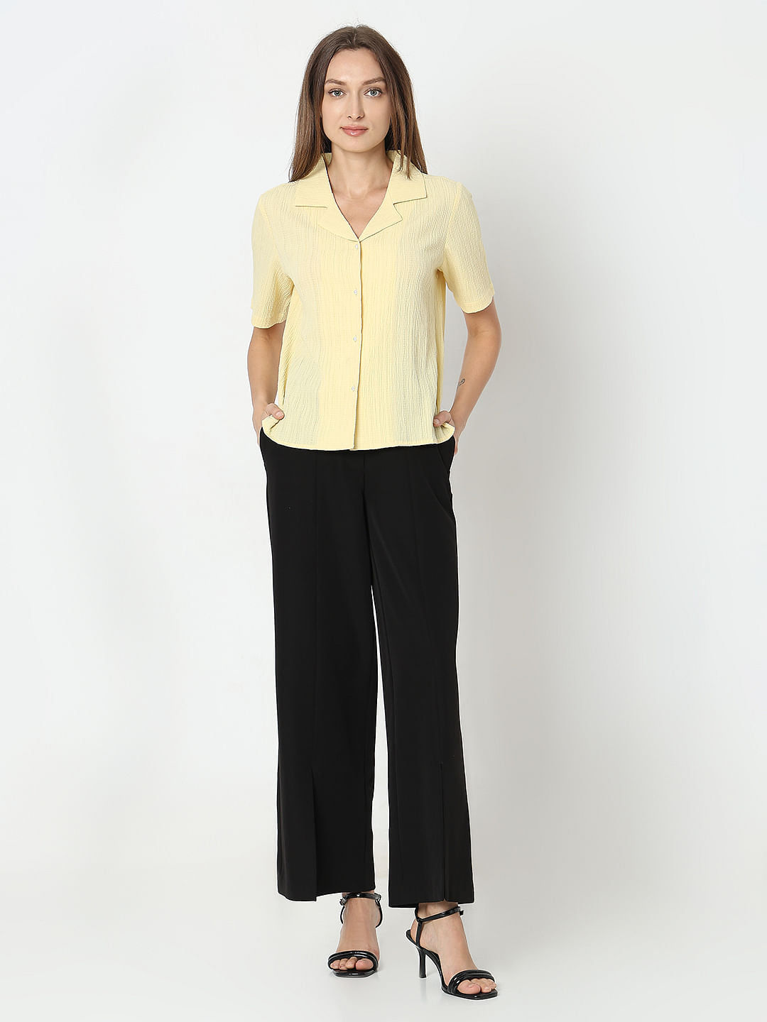 Light Yellow Crinkled Shirt