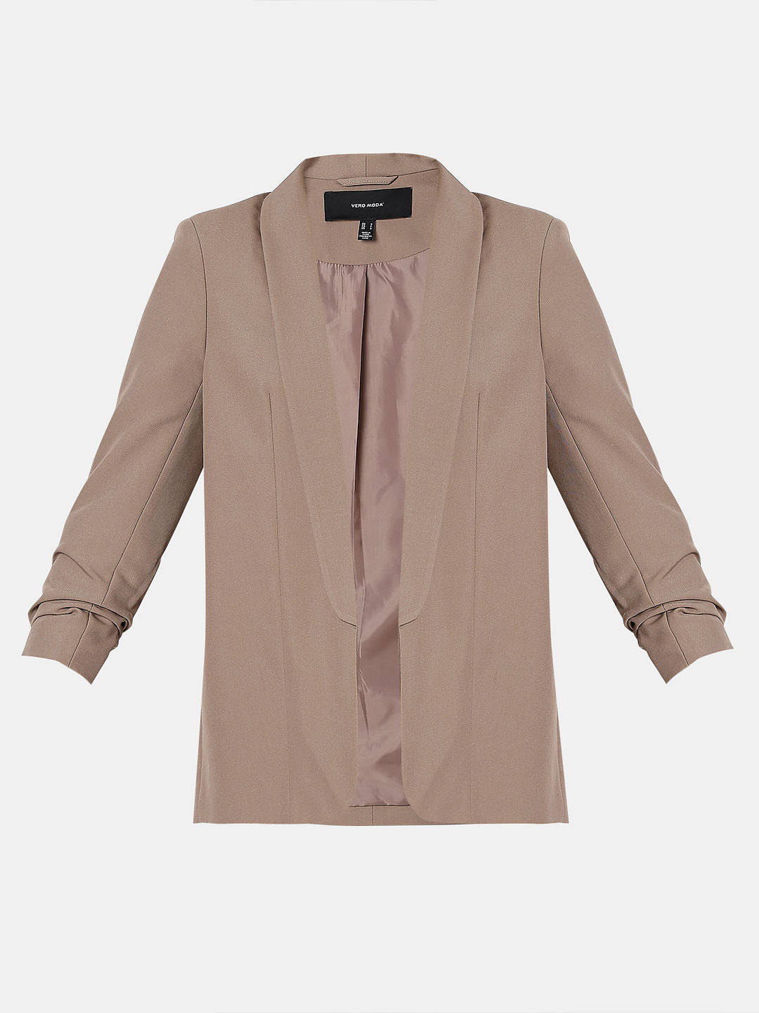 Ruched Cuff Sleeves Blazer