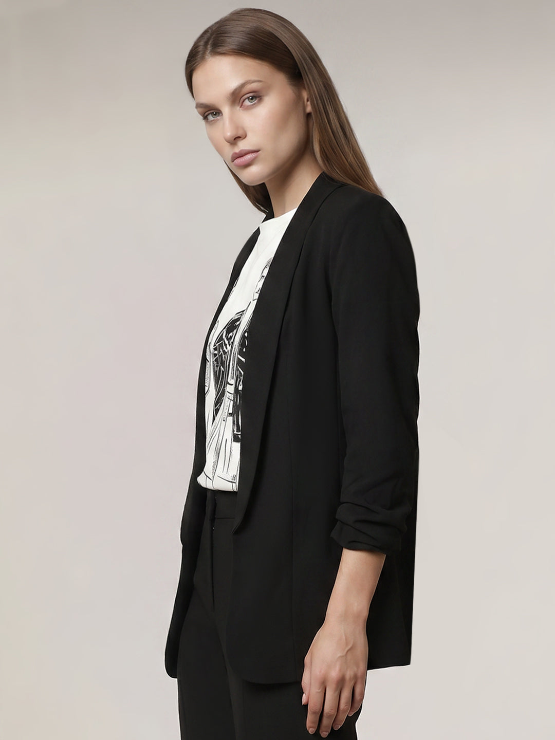 Black Longline Tailored Blazer