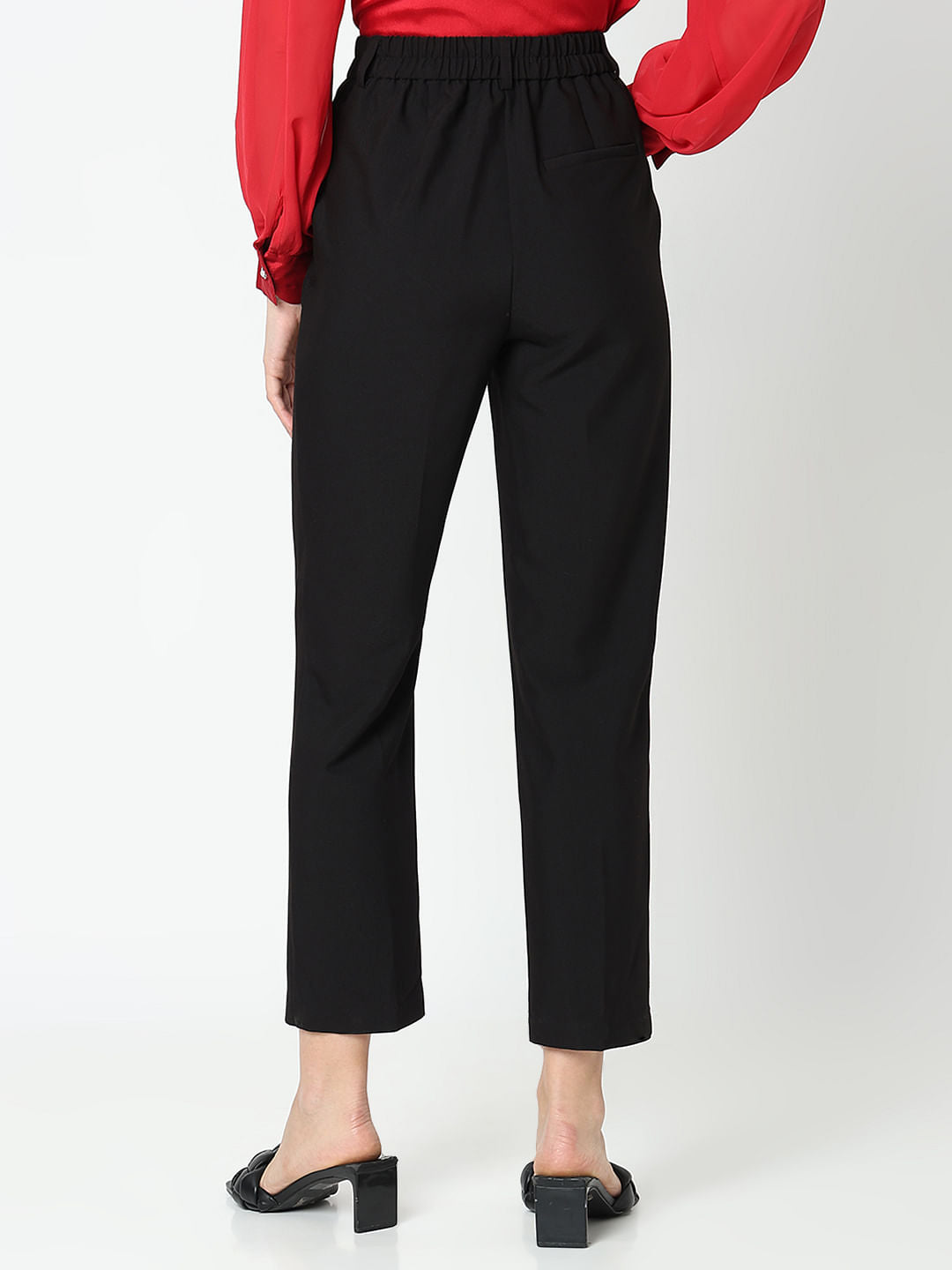 Black Ankle Length Co-Ord Set Trousers