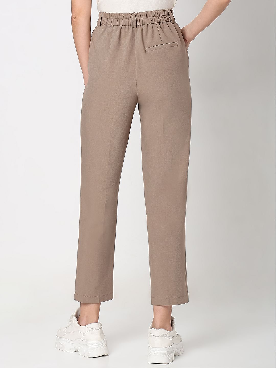 Brown High Rise Tailored Pants