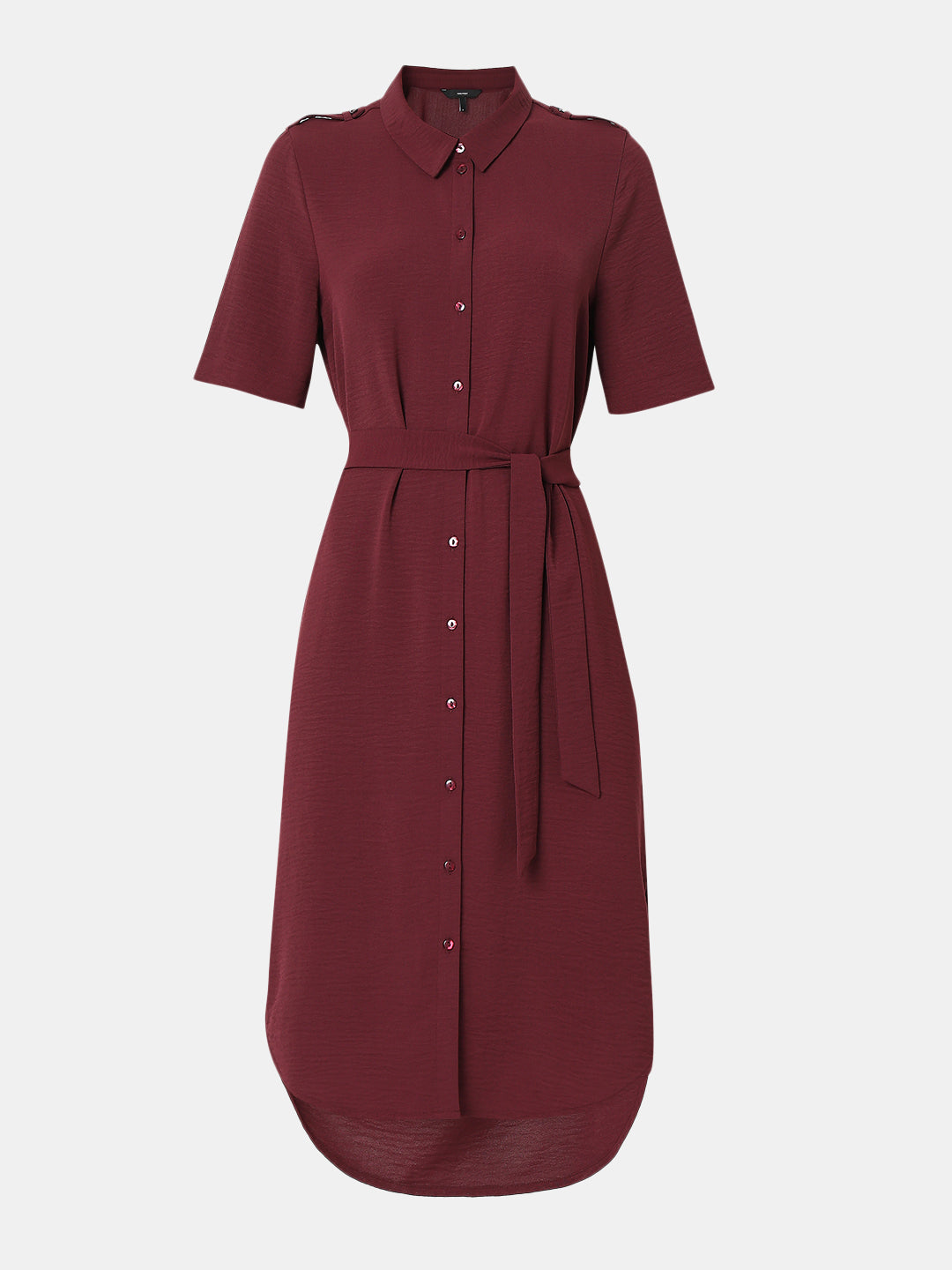 Belted Midi Shirt Dress