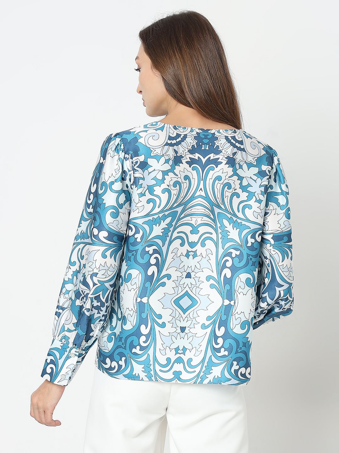 Blue Printed Top