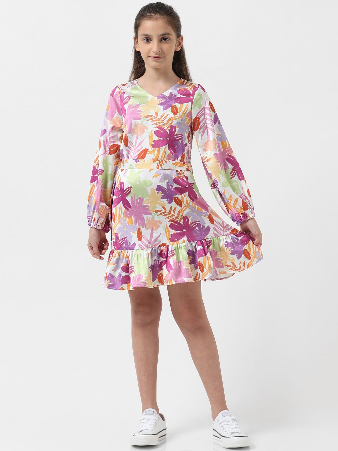 Girl Multi-Coloured Printed Shift Dress