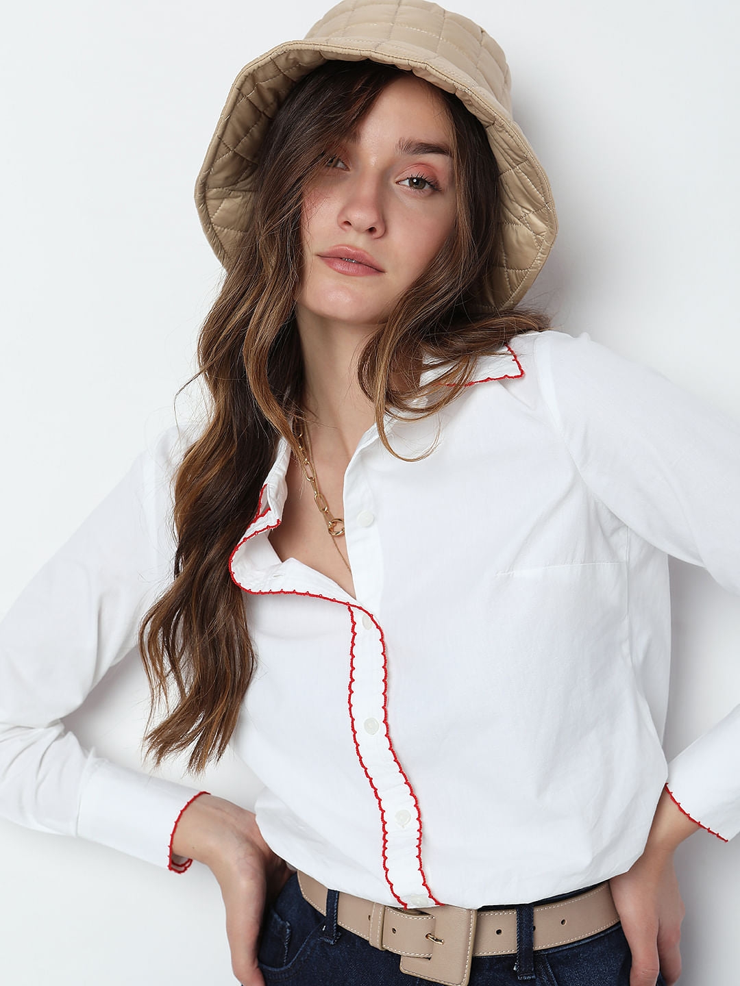White Embroidered Shirt