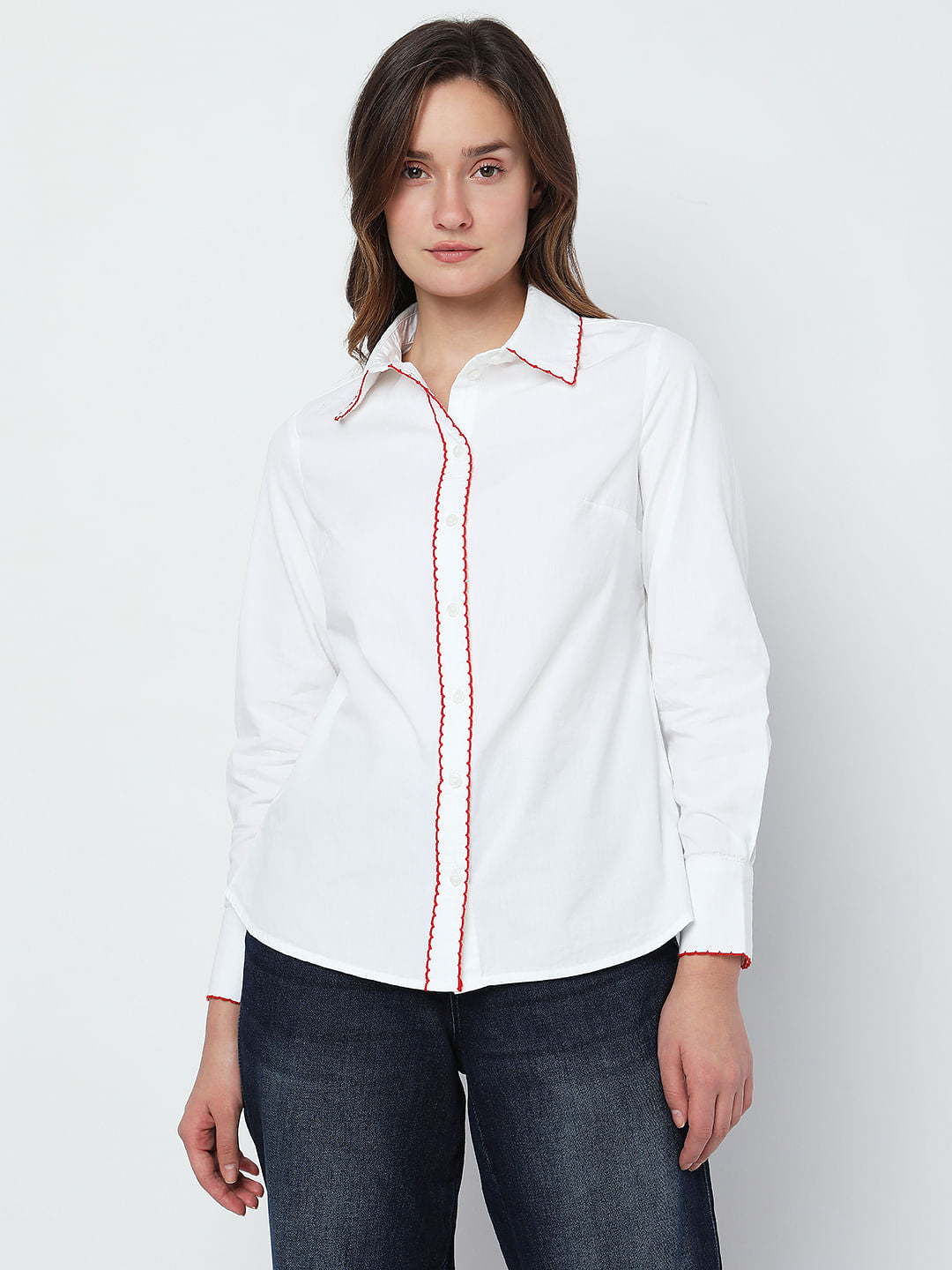White Embroidered Shirt