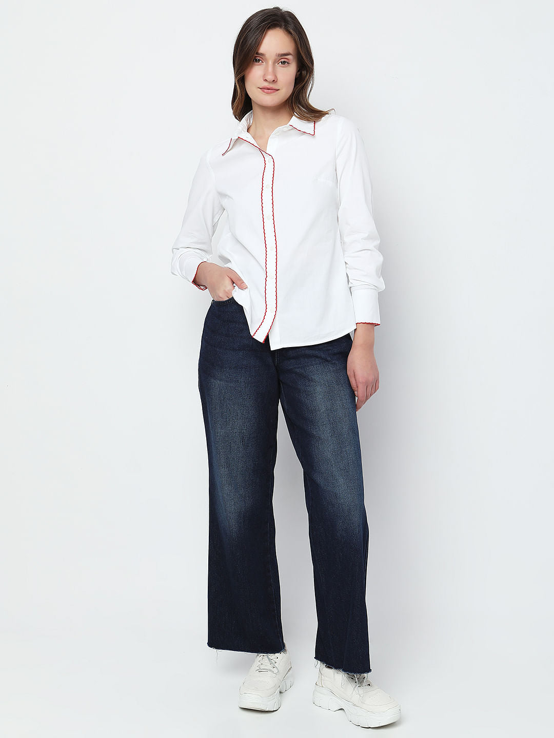 White Embroidered Shirt