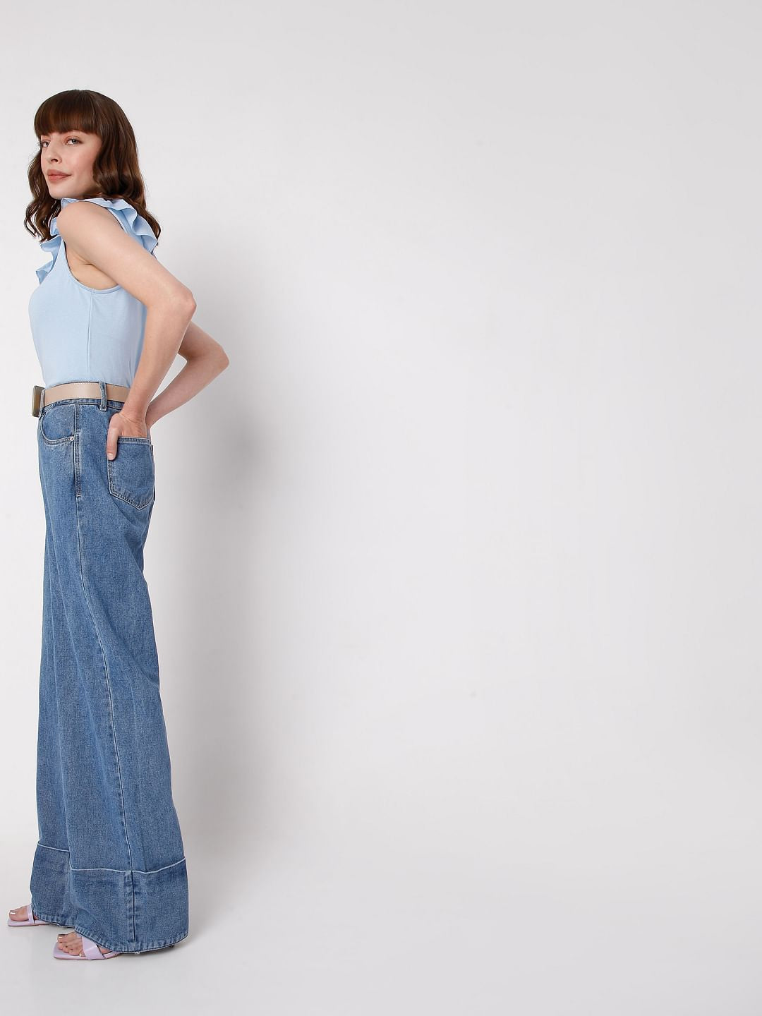 Blue High Rise Zoey Wide-Leg Jeans