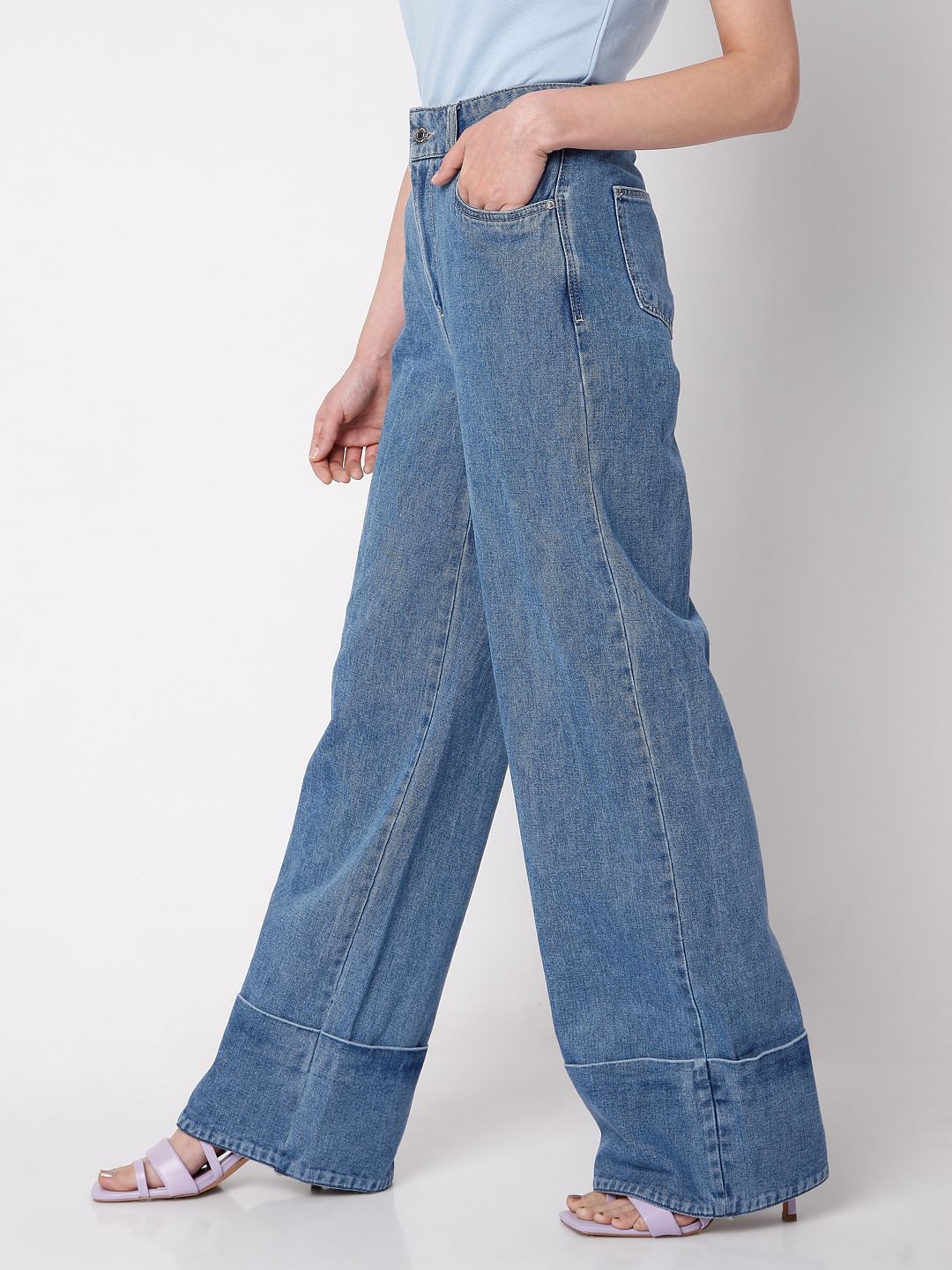Blue High Rise Zoey Wide-Leg Jeans