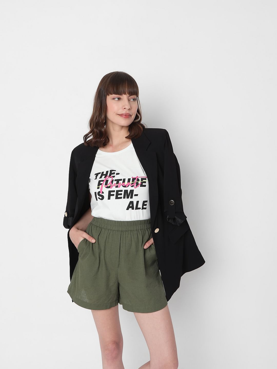 White Slogan Print T-Shirt