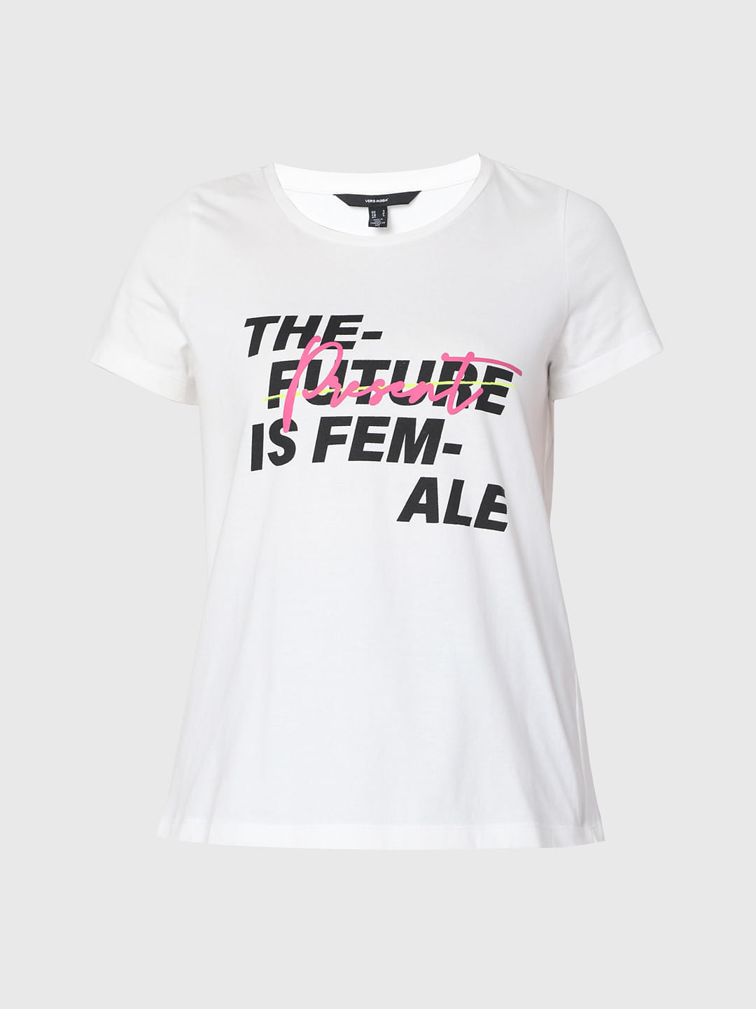 White Slogan Print T-Shirt